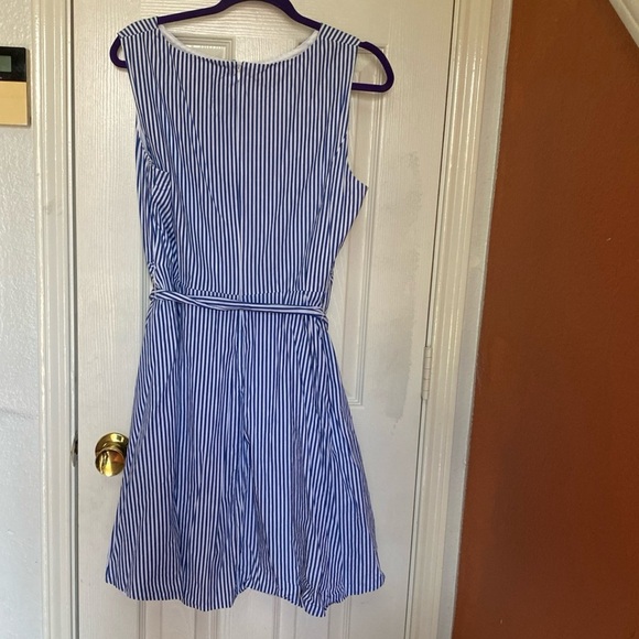 Blue Striped Sleeveless Dress Size 12 - Picture 4 of 6